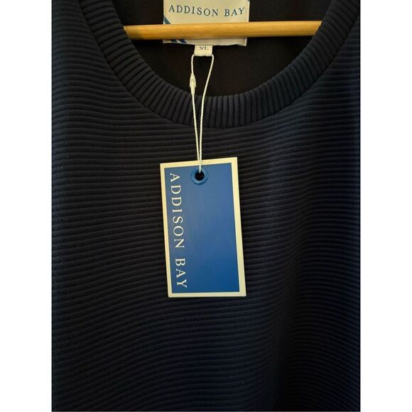NWT Addison Bay The Everyother Day Crewneck Ribbed Navy Blue Size XL $168 MSRP - Picture 9 of 10